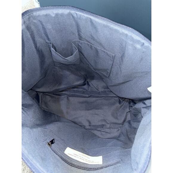 Demdaco Weekender Indigo Blue Stripe 23 x 15 Recycled Denim Fabric Duffel Bag - Picture 5 of 9